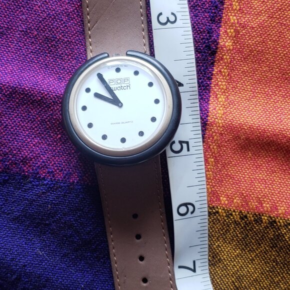 1987 Ultra Rare Black Dots White Dial Swatch Pop Watch, Pop Swatch Watch 80s - Picture 2 of 15